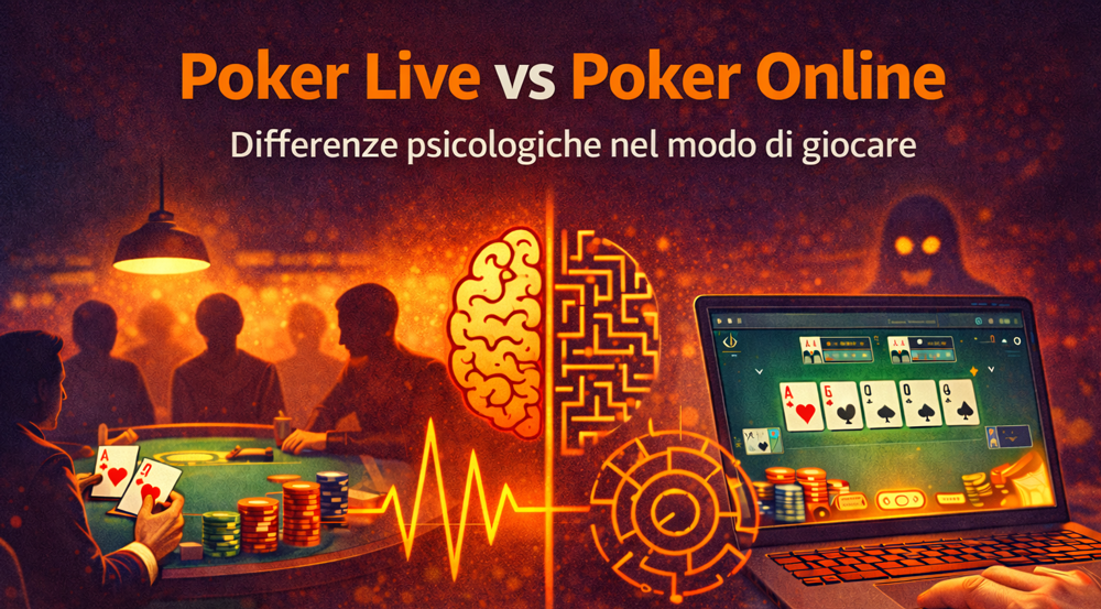 Le differenze psicologiche tra poker live e poker online