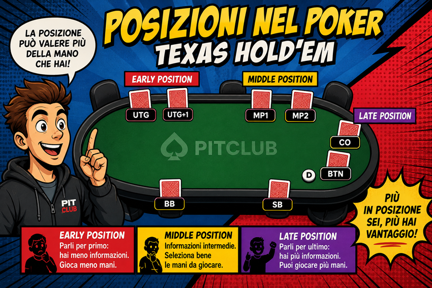 Posizioni nel poker Texas Hold’em: guida completa per principianti